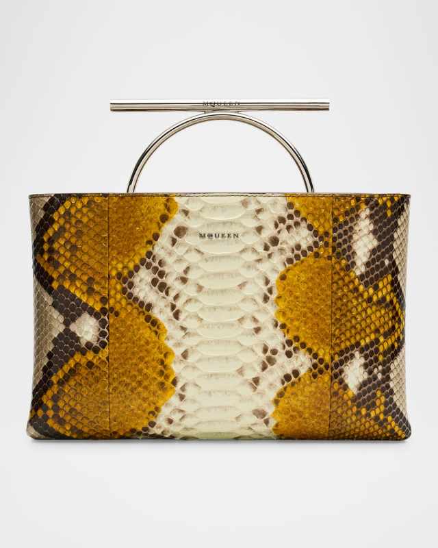 T-Bar Python Box Clutch Bag